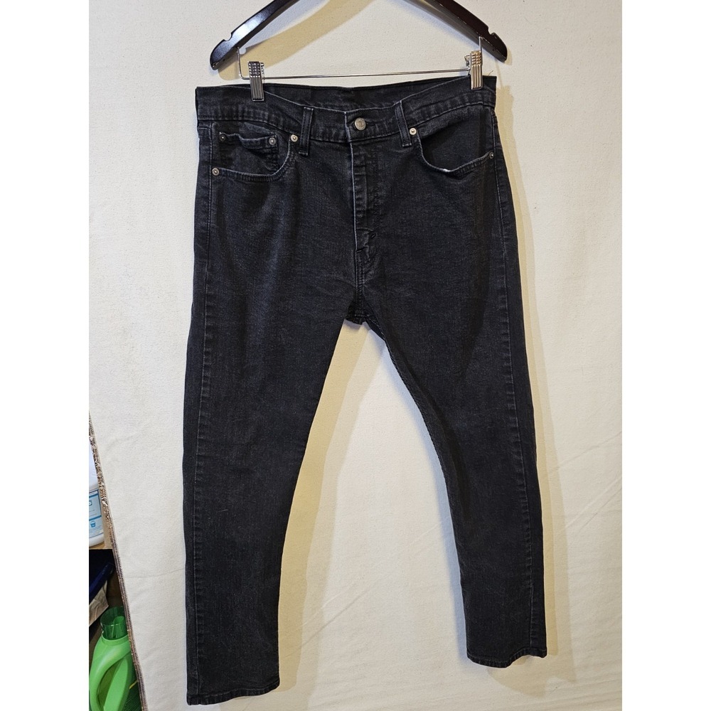 Levis Jeans Mens 36x32 Black 512 Slim Taper Dark Wash Denim  Preppy Goth Grunge